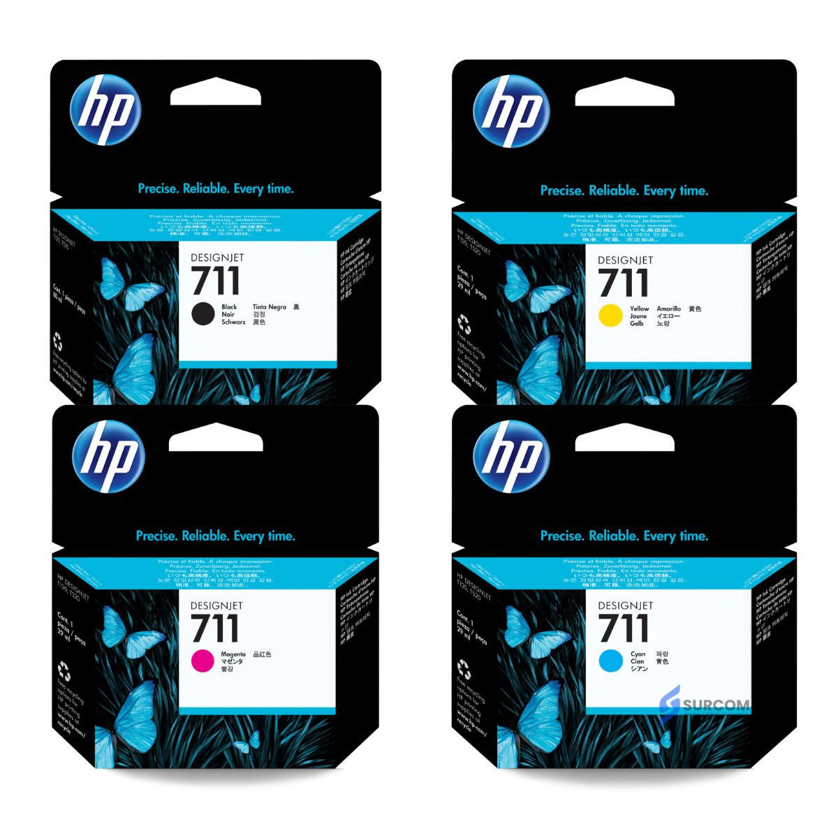 HP - Kit Tinta HP 711 29ml Cyan Magenta Amarillo Negro