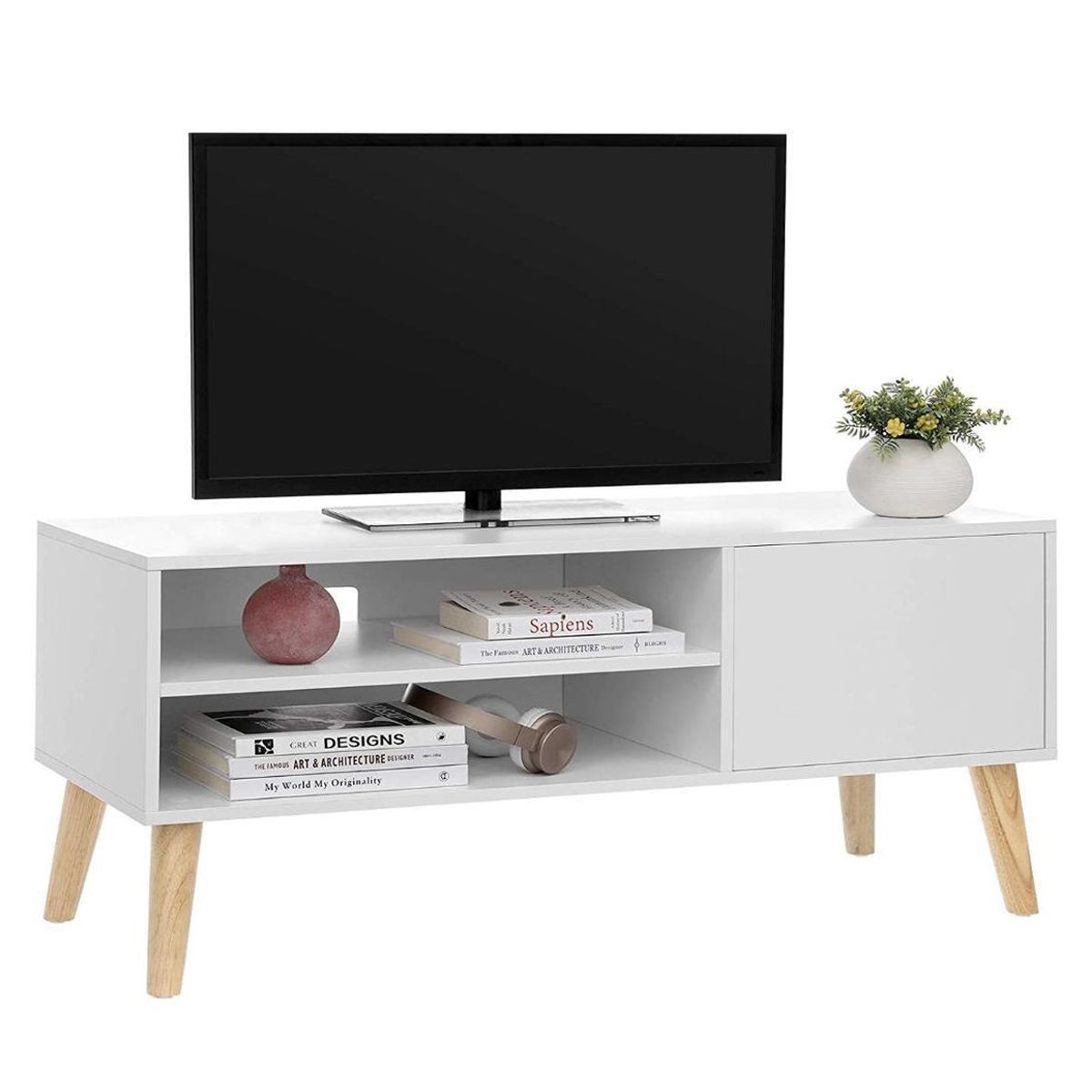 TU MESITA - Mesa de TV Vintage Blanco 110cm