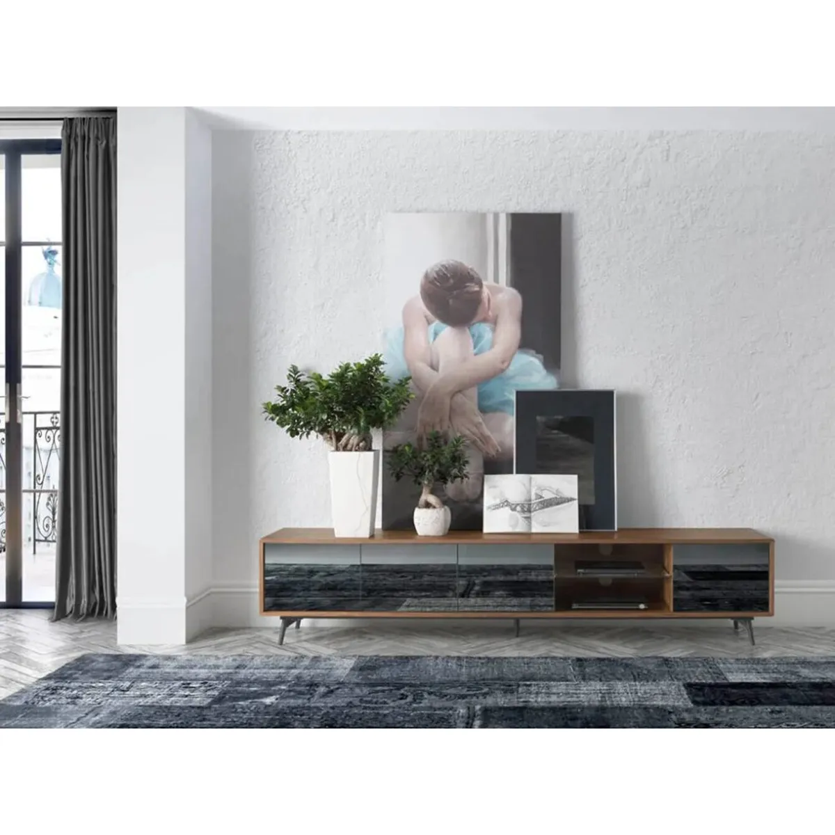 TU MESITA - Mesa de Tv Elizondo 240cm Marrón