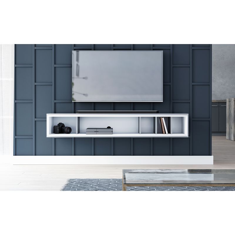 TU MESITA - Mesa de TV Flotante Cintia color GrisBlanco TU MESITA