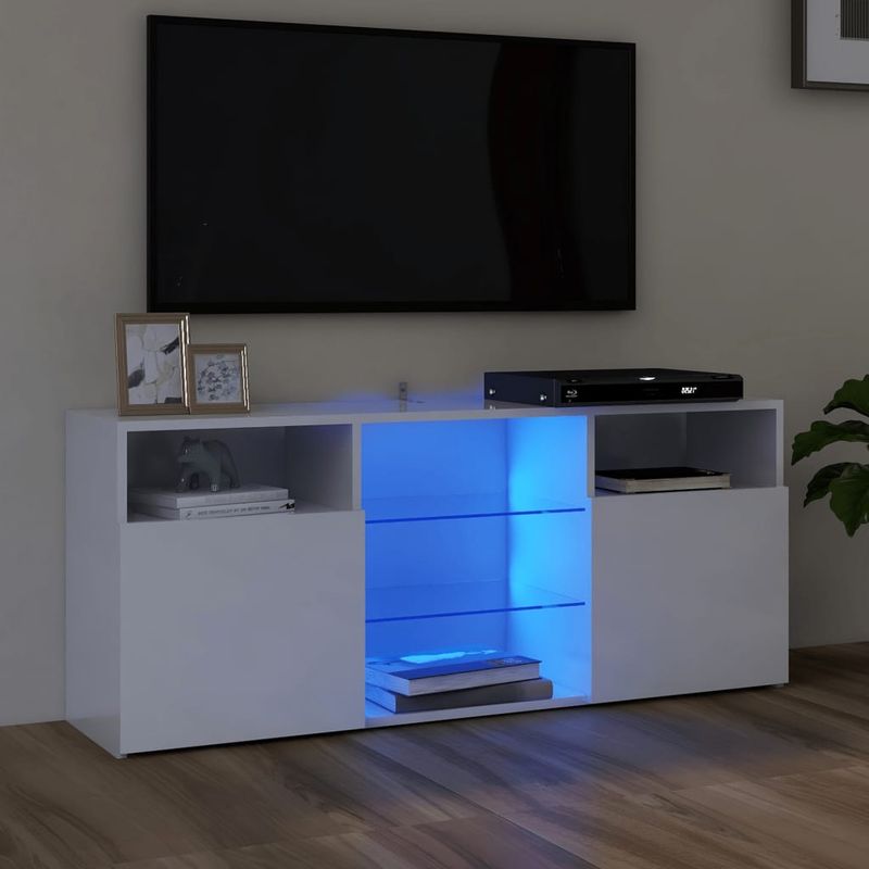 TU MESITA - Mueble para TV Niburu con luces LED color Blanco TU MESITA