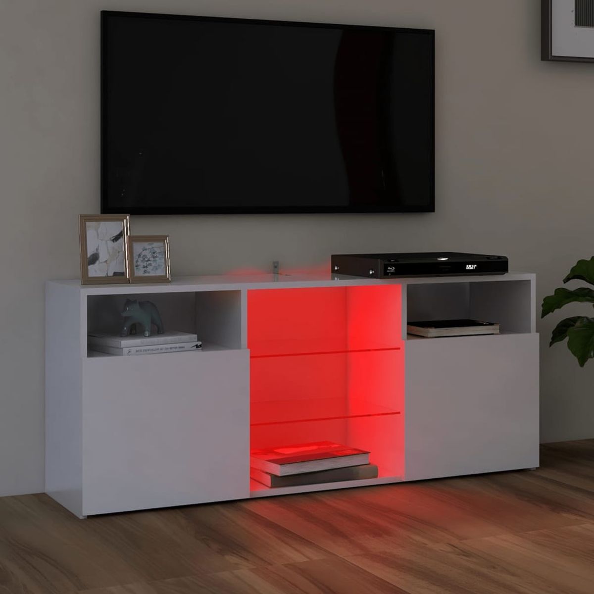 TU MESITA - Mueble para TV Niburu con luces LED color Blanco TU MESITA