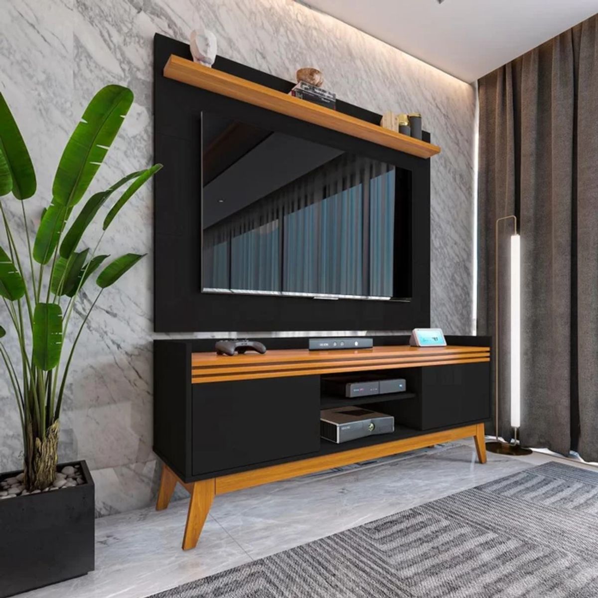 TU MESITA - Mesa para TV Asturias con Panel color NegroHaya TU MESITA 50