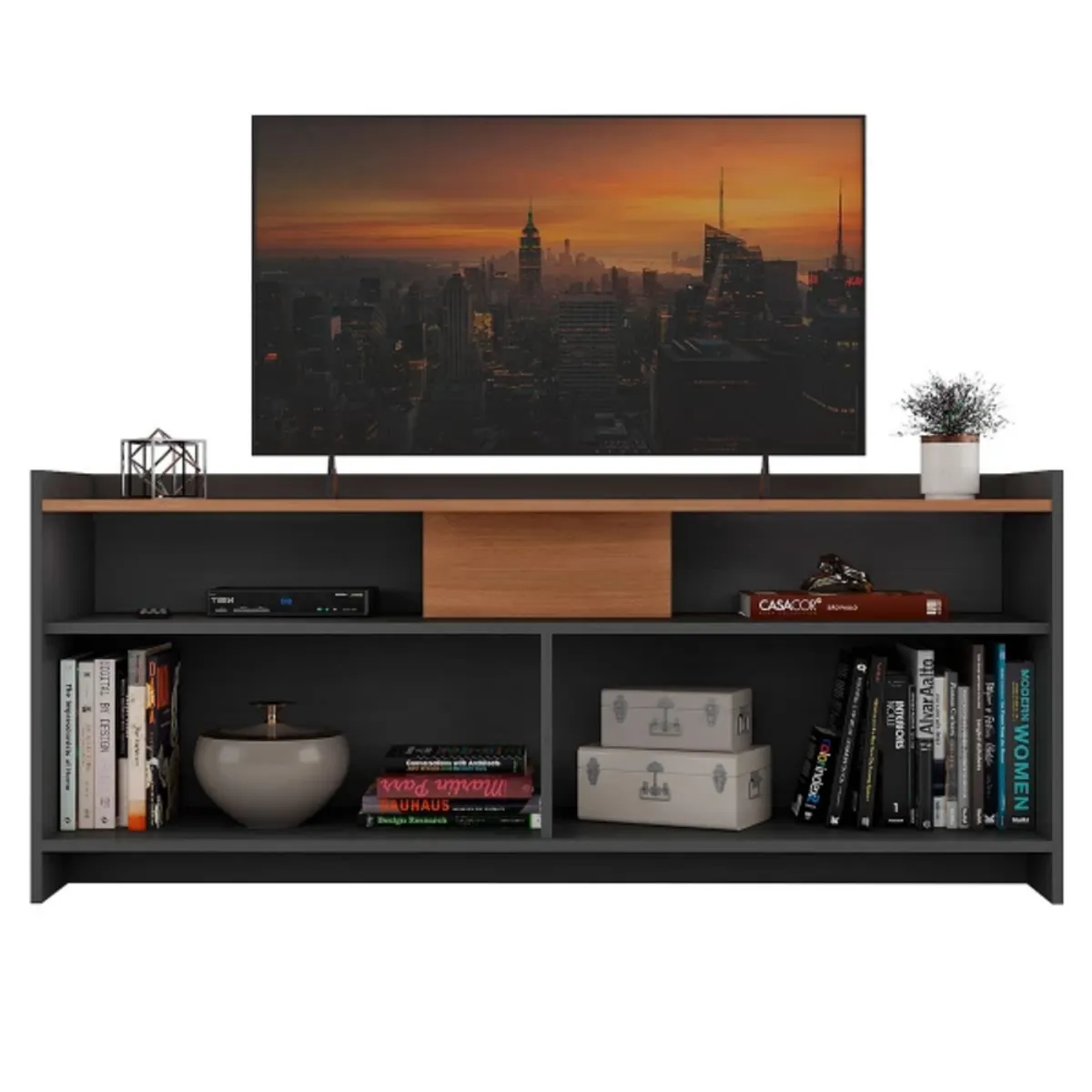 TU MESITA - Mesa de TV Moderna Nápoles color NegroHaya TU MESITA 2 puertas