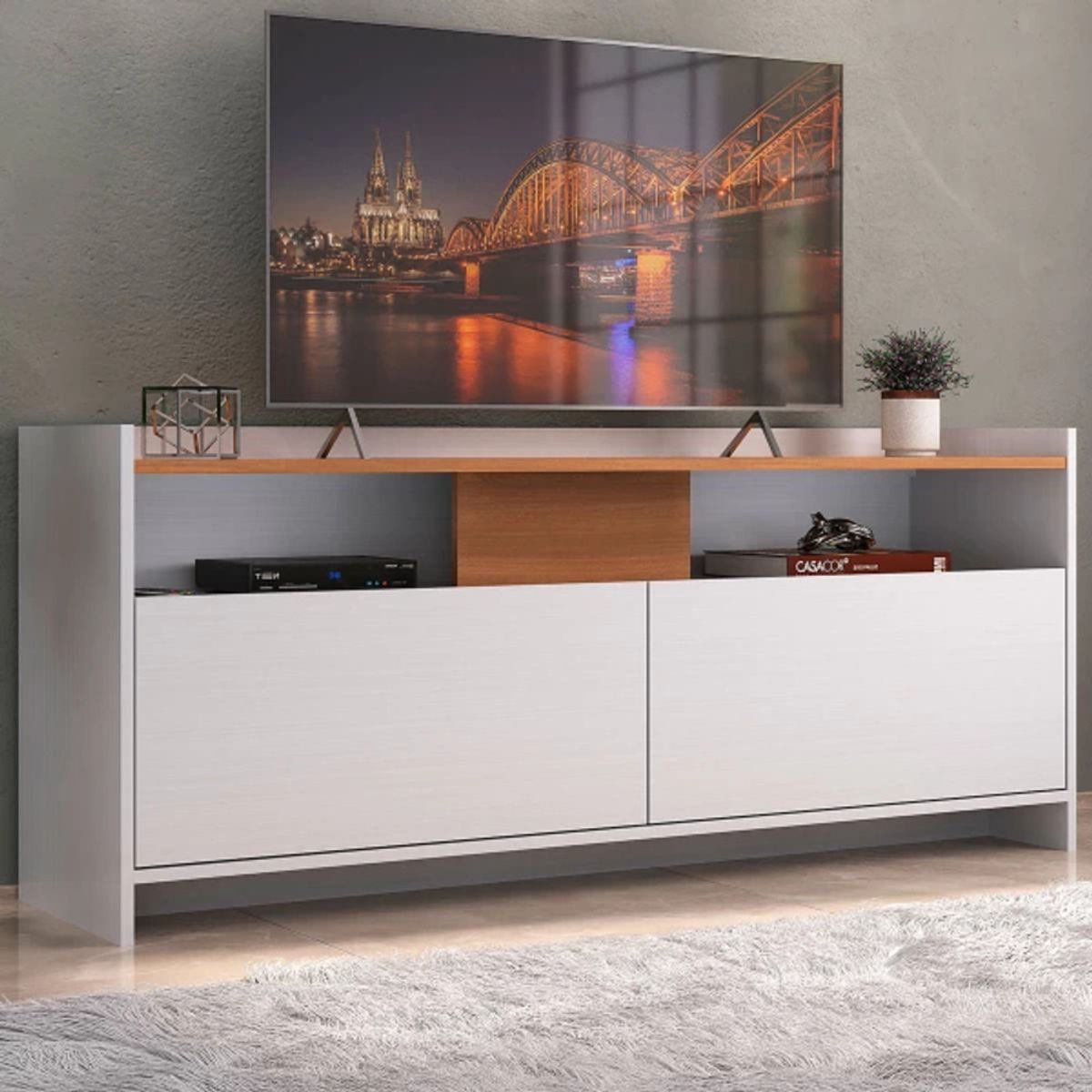 TU MESITA - Mesa de TV Moderna Nápoles color BlancoHaya TU MESITA 2 puertas