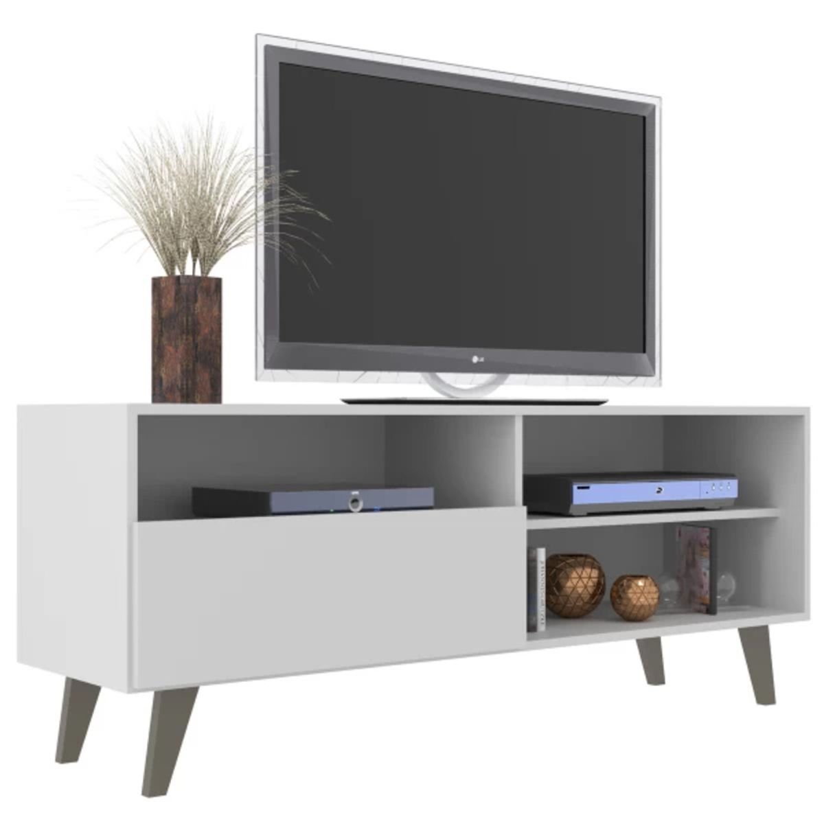 TU MESITA - Mesa Estante para TV Carvallo color Blanco 1 puerta TU MESITA