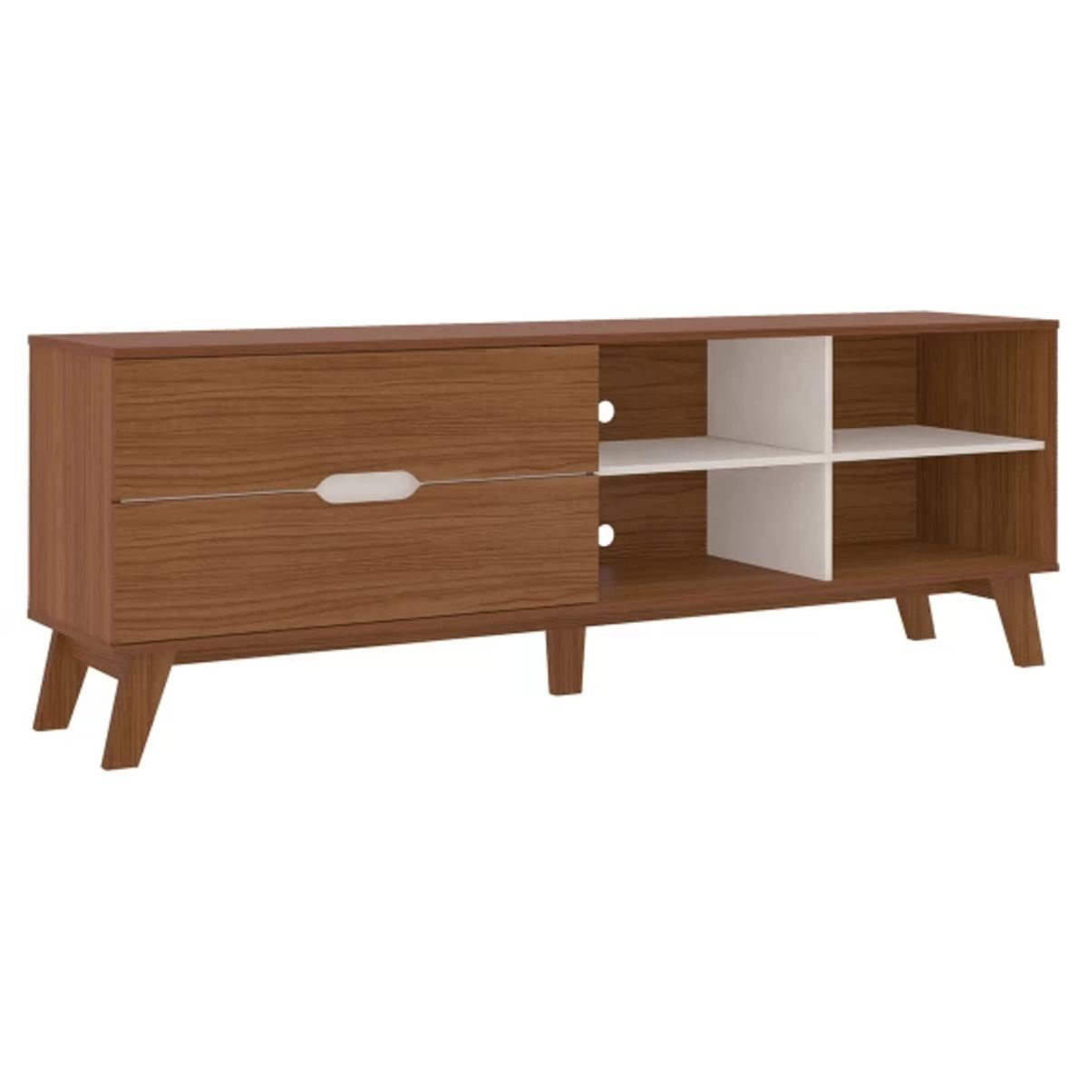 TU MESITA - Mesa de TV Clásica Verona 2 cajones TU MESITA color Marrón