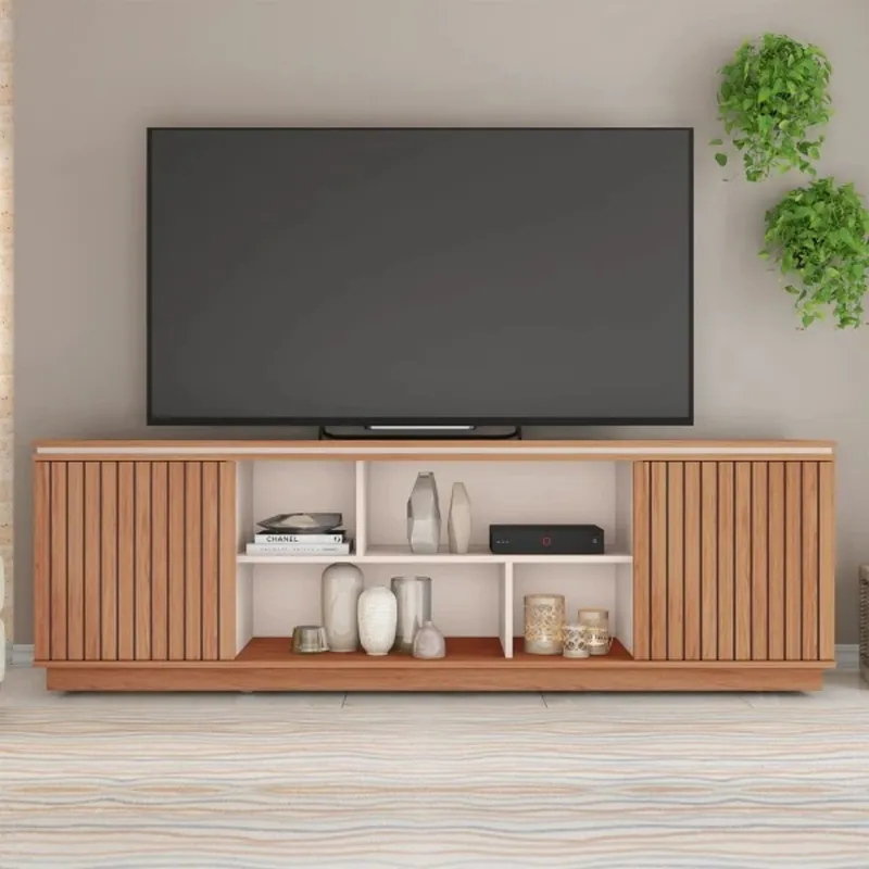 TU MESITA - Mesa Moderna de TV Lamas color HayaBlanco 2 puertas TU MESITA