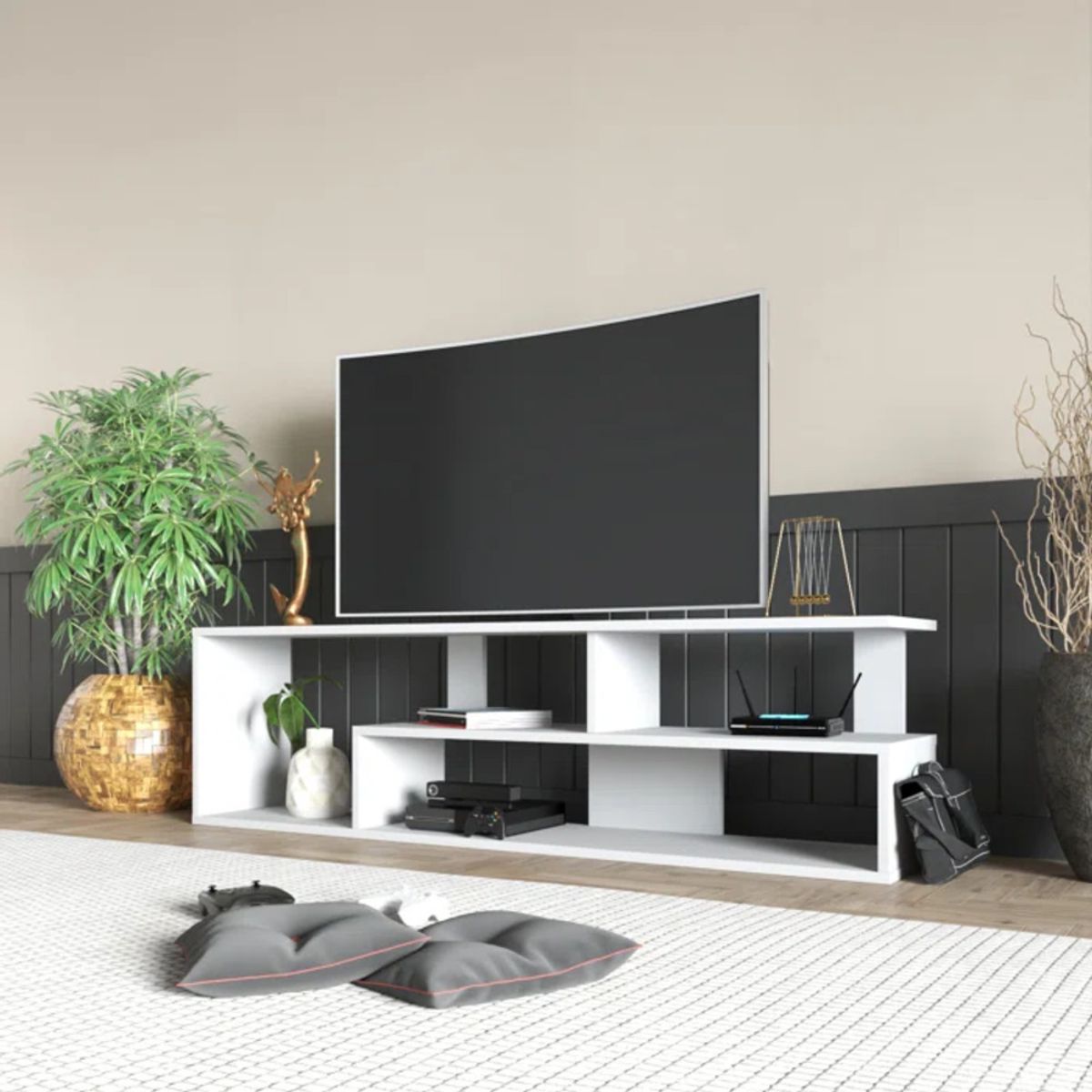 TU MESITA - Mesa de TV Funcional Max color Blanco TU MESITA