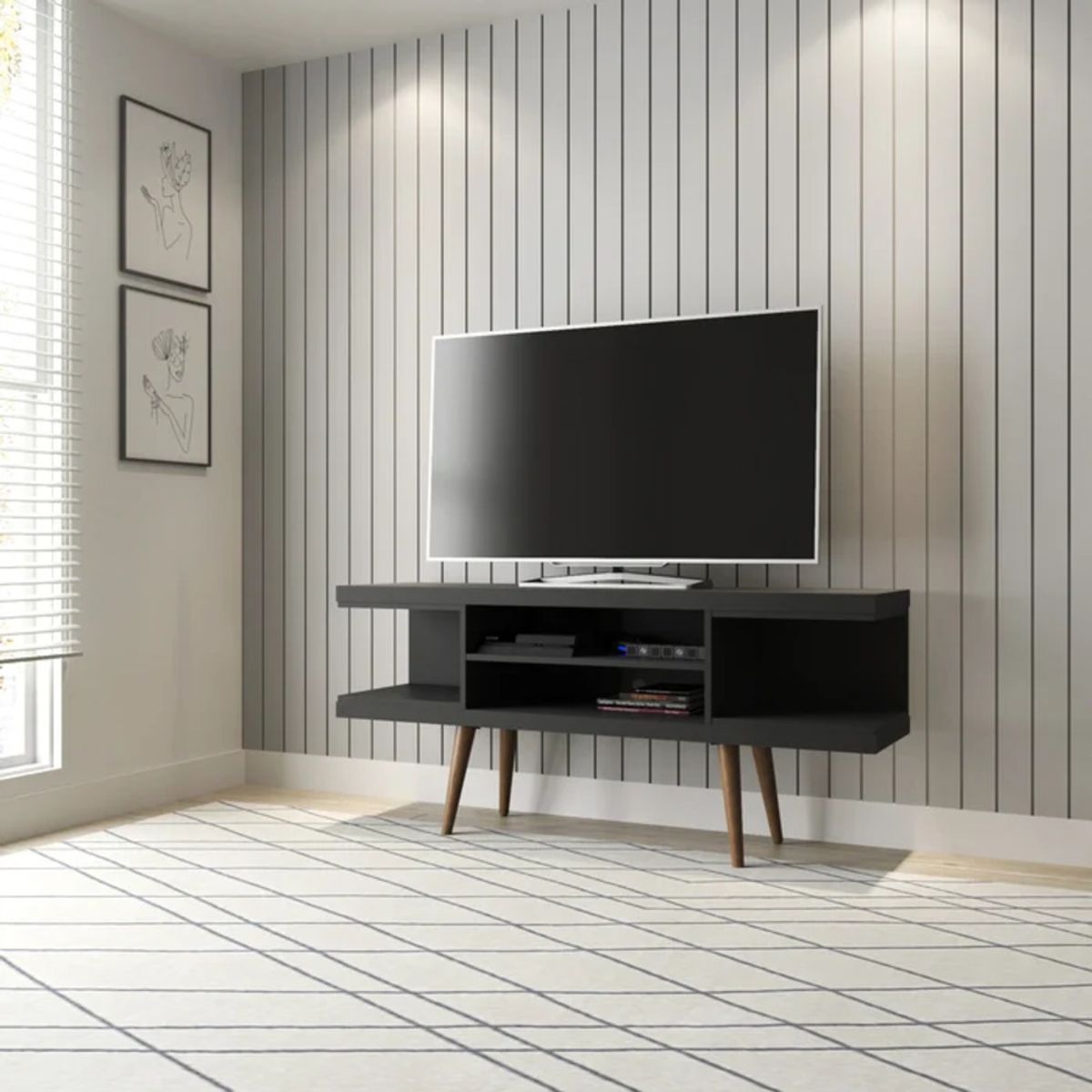 TU MESITA - Mesa de TV Vintage Memphis color Negro TU MESITA