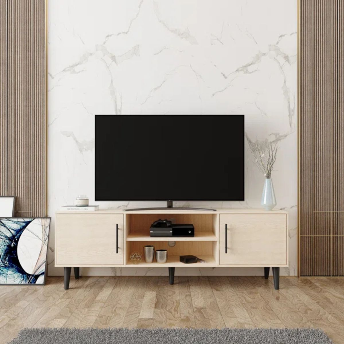 TU MESITA - Mesa de TV Clásica Miriam color Duna TU MESITA 2 puertas