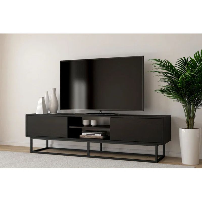 TU MESITA - Mesa de TV Industrial Misti color Negro 2 puertas TU MESITA