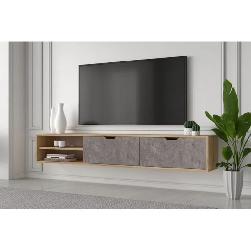 TU MESITA - Mesa de TV Flotante Piero color DunaGris TU MESITA 2 puertas