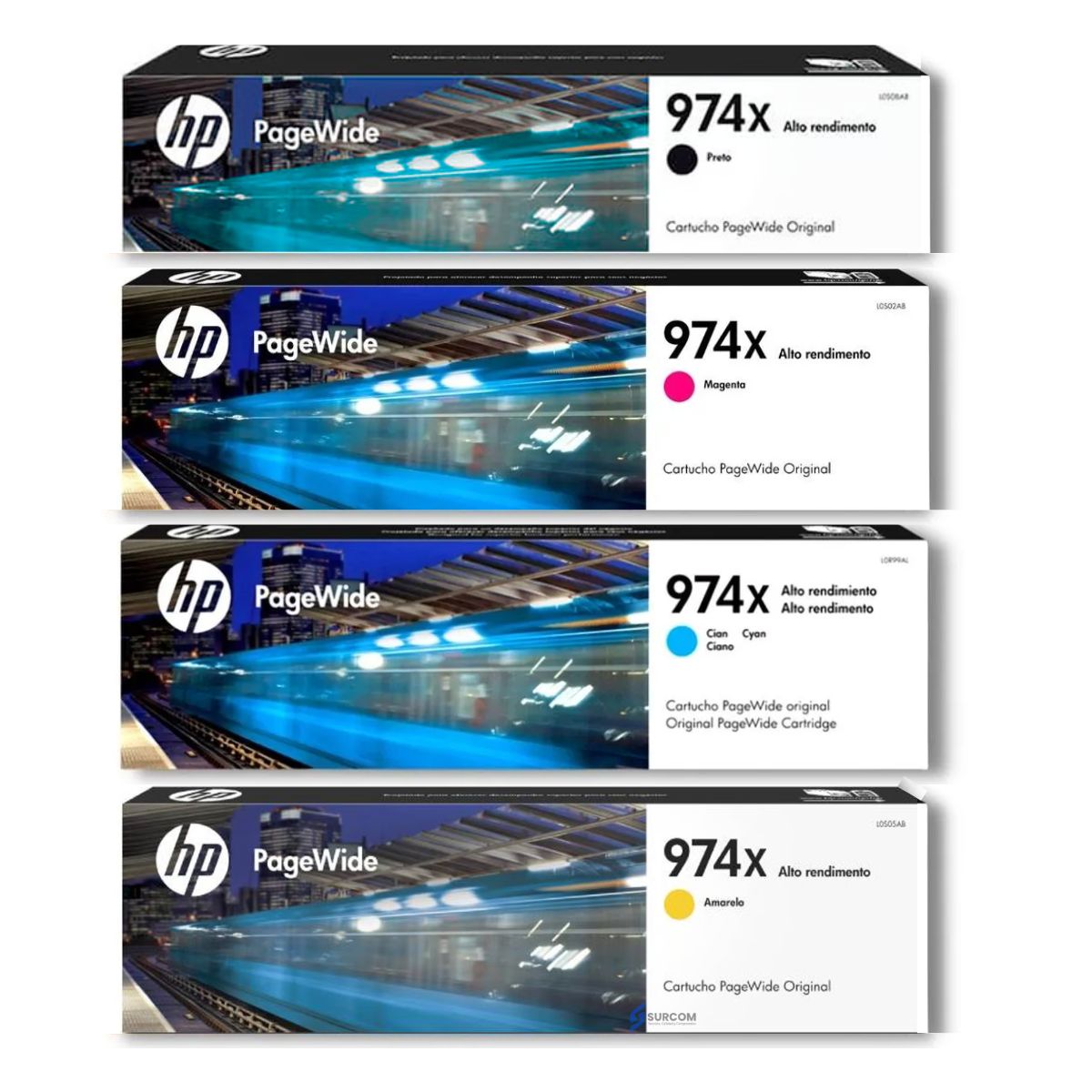 HP - Kit Tinta HP 974XL Cyan Magenta Amarillo Negro