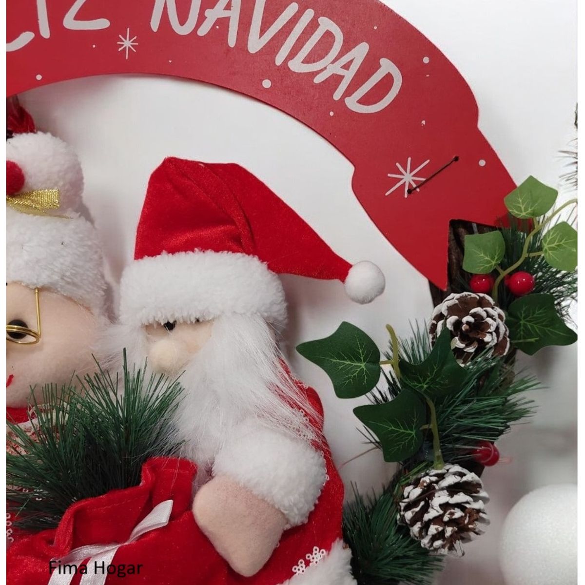 GENERICO - Corona de Navidad colgante para pared y puerta rojo y verde 45 cm