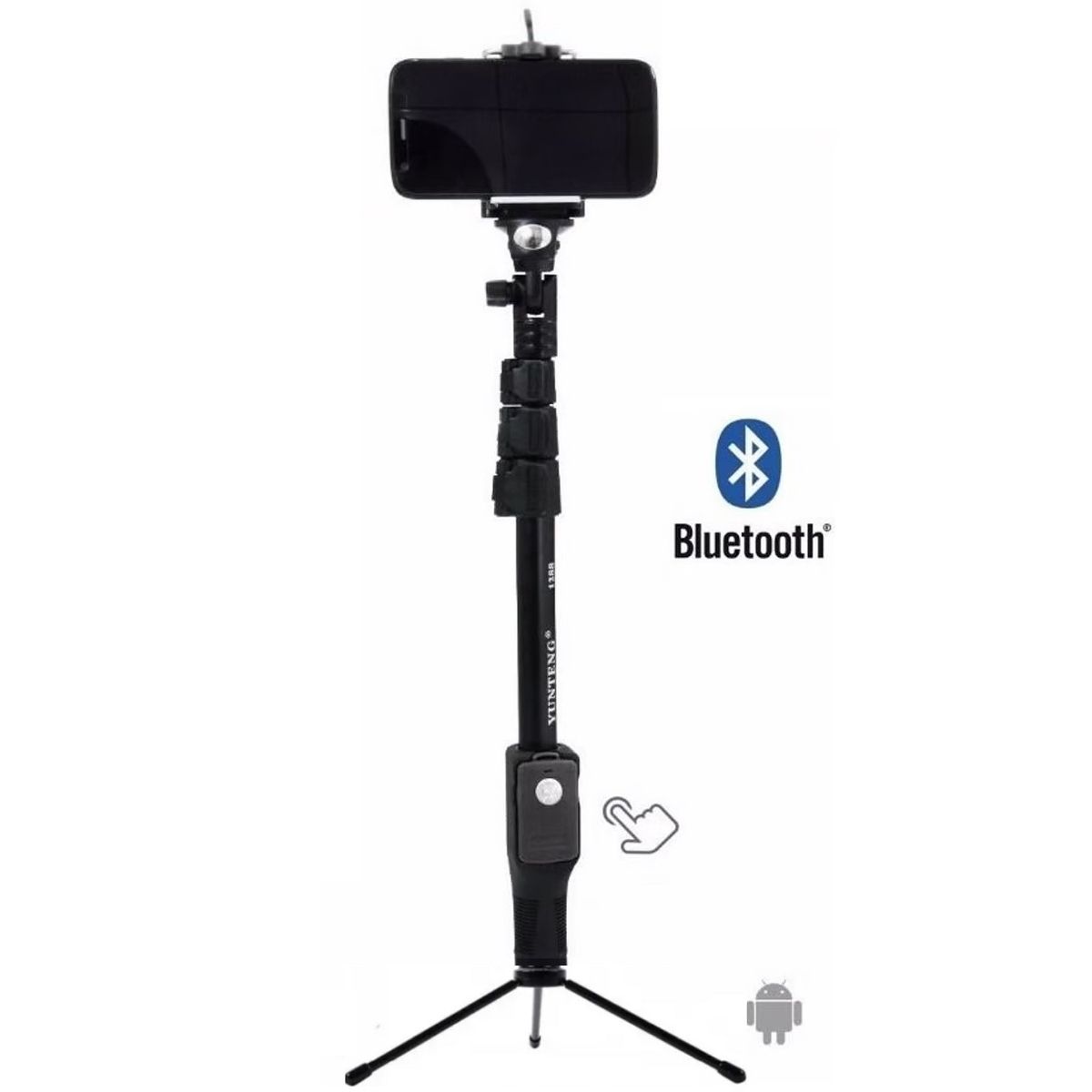 GENERICO - Tripode Palo Selfie Stick Bluetooth Grande 1.25 MT Camara y Go Pro