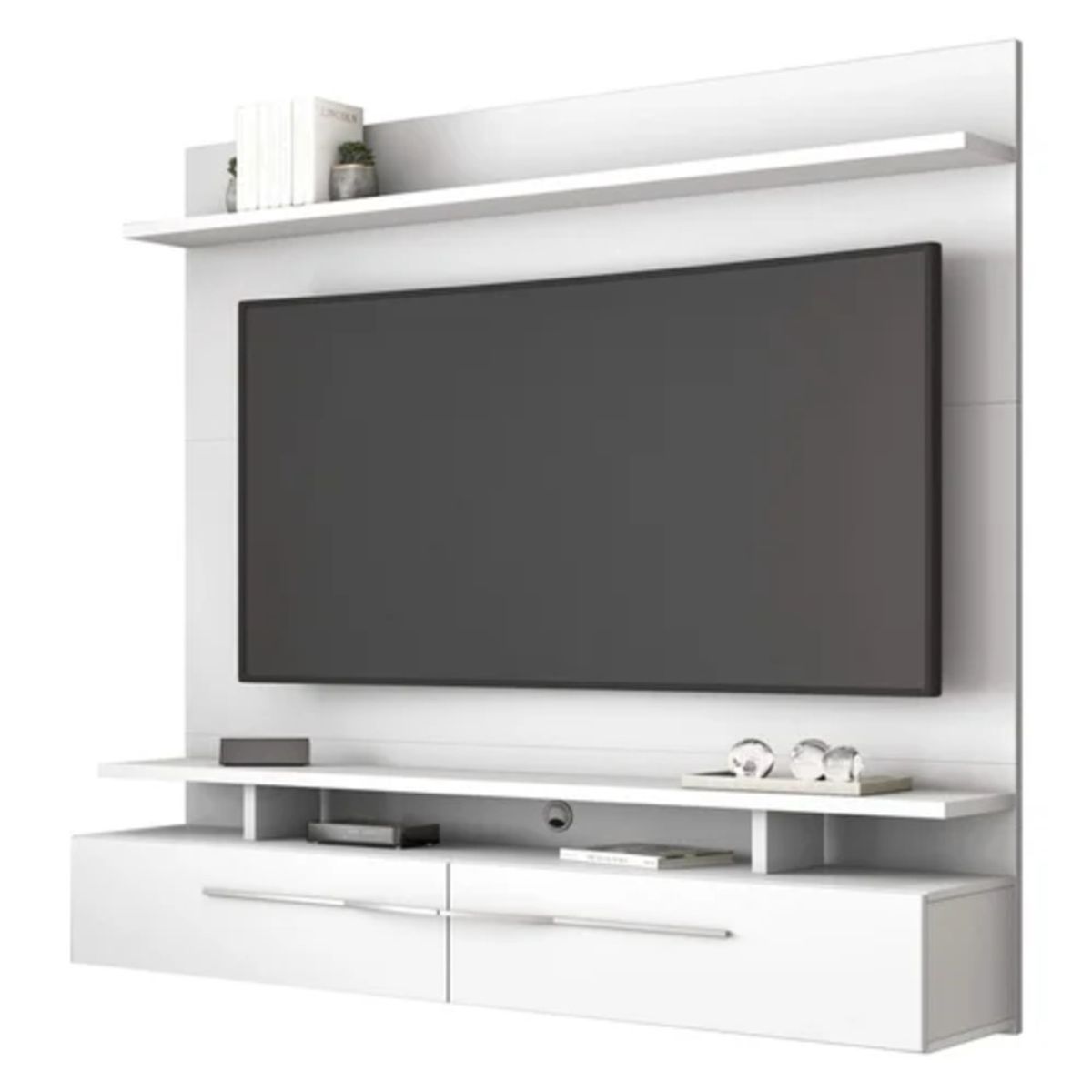 TU MESITA - Mueble completo para TV flotante 2 cajones Argos Blanco TU MESITA