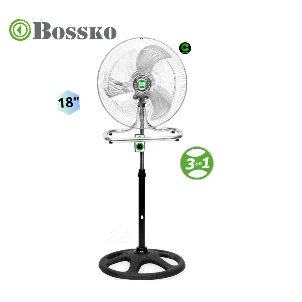 BOSSKO - VENTILADOR BOSSKO 3 EN 1 BK-8218VI / METAL