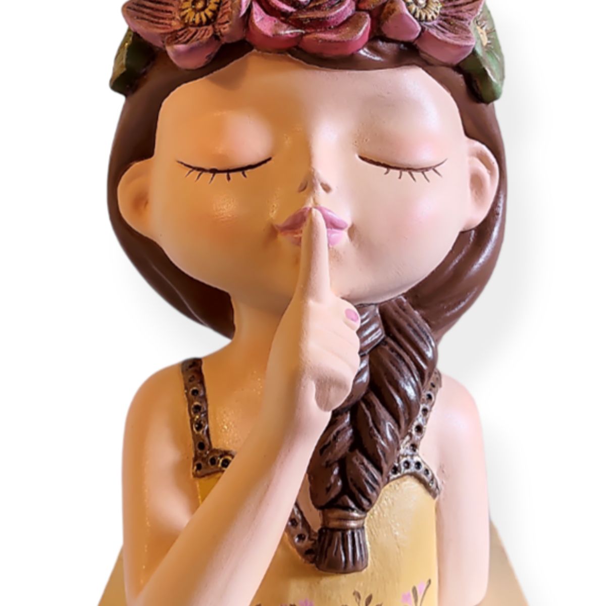 GENERICO - Macetero Maceta Suculentas Soñadora Pintada a Mano + Banquita de pino