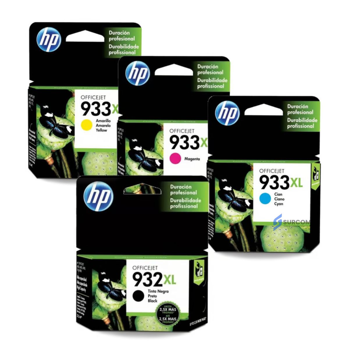 HP - Kit Tinta HP 932XL 933XL Cyan Magenta Amarillo Negro