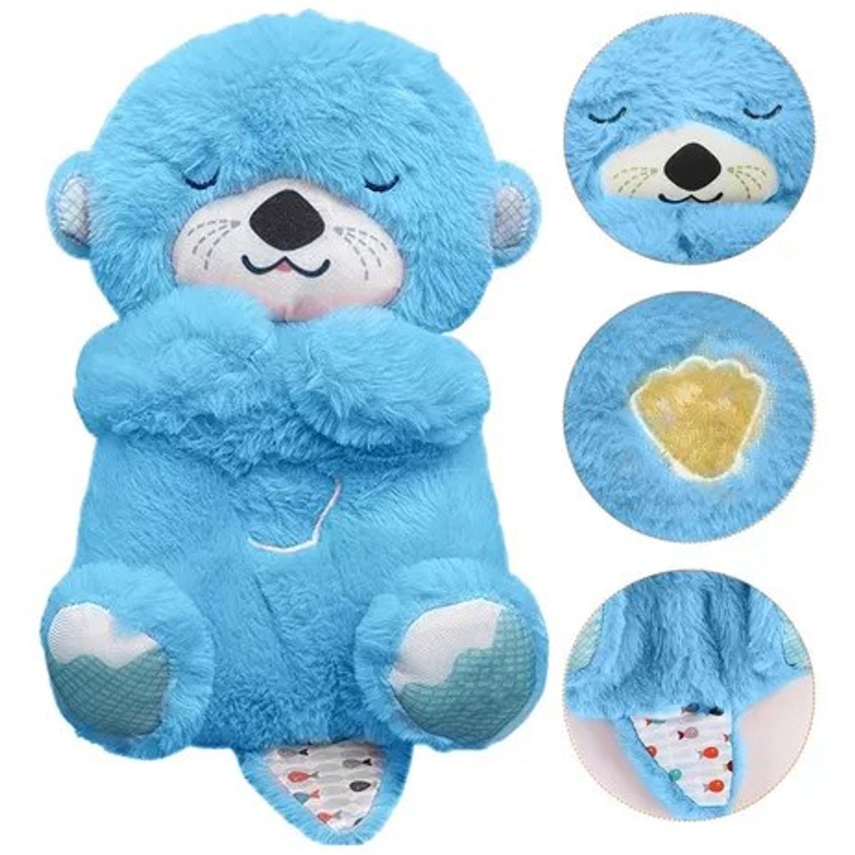 GENERICO - Peluche Nutria Dormilona Respira Musical Celeste Generico