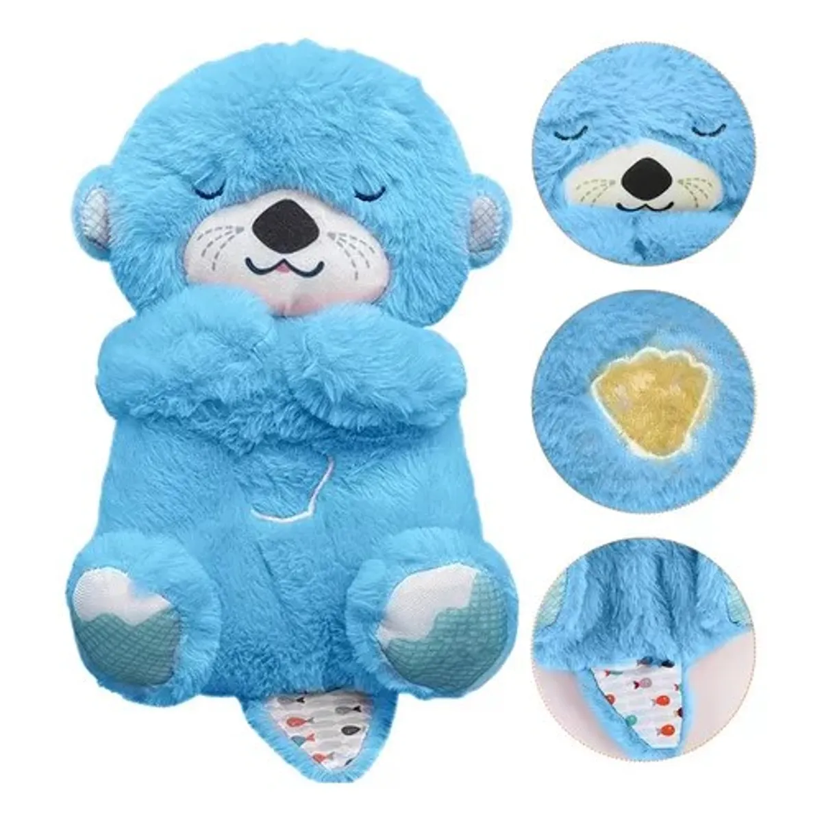 GENERICO - Peluche Nutria Dormilona Respira Musical Celeste Generico