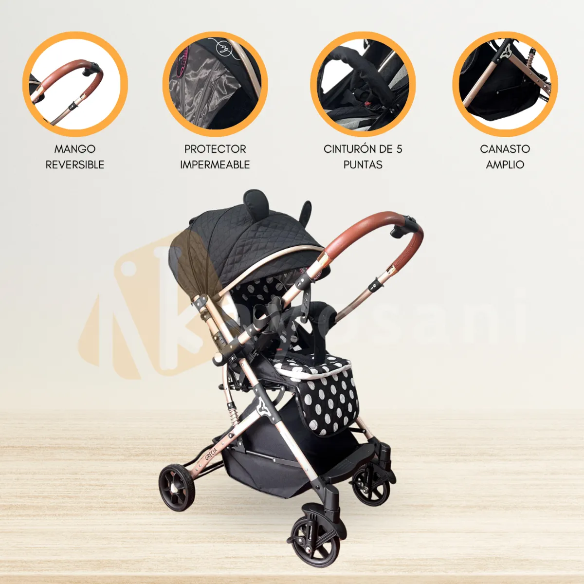 VOYAGE - Coche de Paseo Reversible para Bebés «GRECIA» Mickey