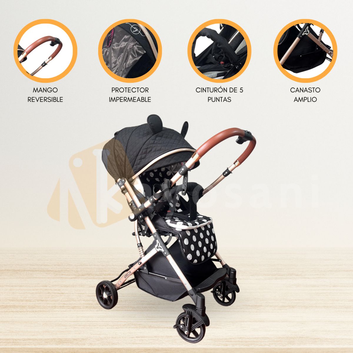 VOYAGE - Coche de Paseo Reversible para Bebés «GRECIA» Mickey