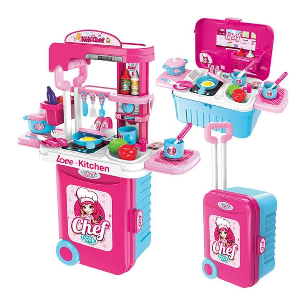 GENERICO - Set de Cocina de Juguete con Luz y Sonido 3 en 1