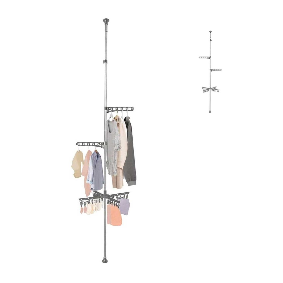 GENERICO - PERCHERO TELESCOPIO TECHO ROPA DORMITORIO TECHO AL SUELO