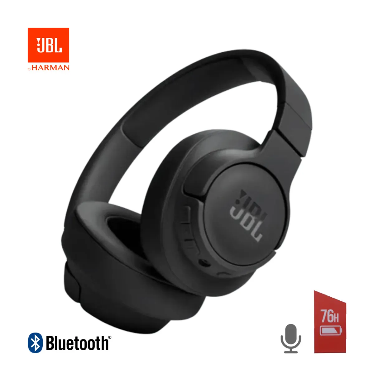 JBL - Audifonos Jbl Tune 720 Inalámbrico On-ear Pure Bass Sound 76Hrs Negro