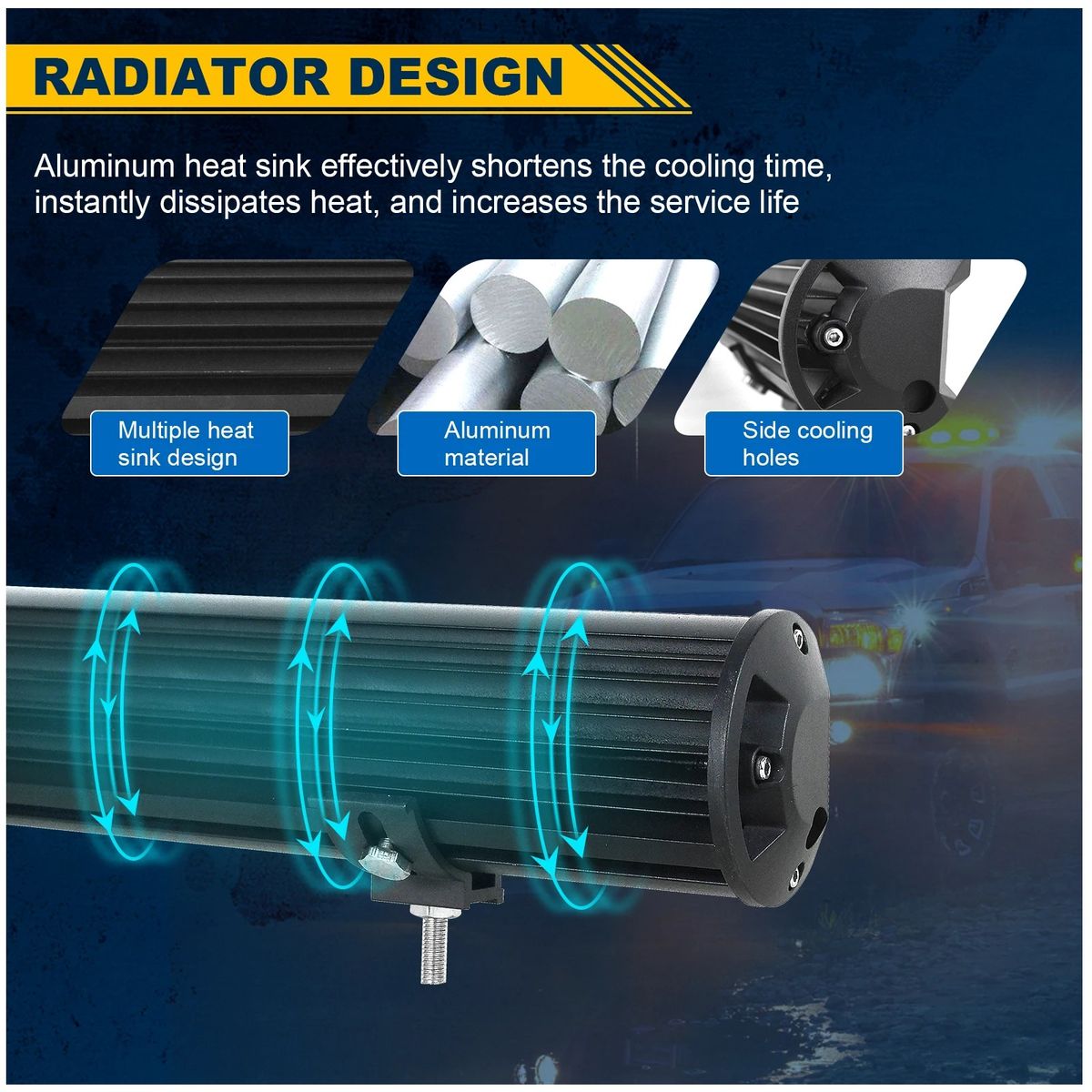 GENERICO - Barra Cree Led Neblinero 252w 12v 24v Spot Flood 45cm