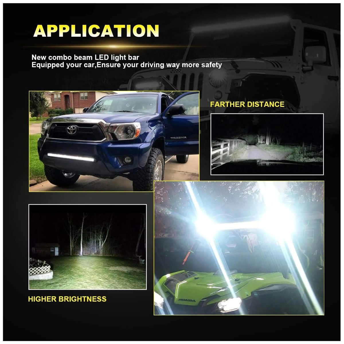 GENERICO - Barra Cree Led Neblinero 288w 12v 24v Spot Flood 50cm