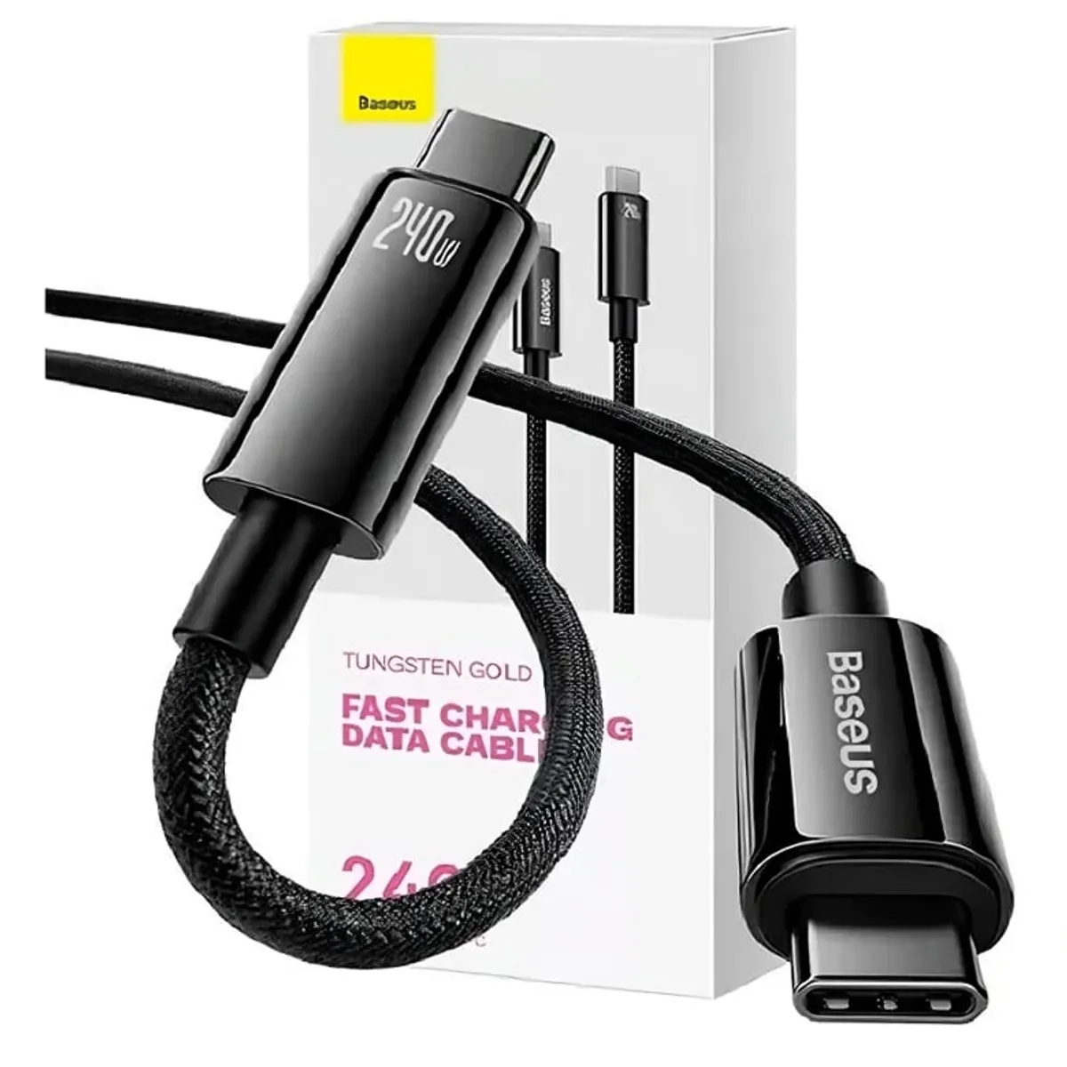 BASEUS - Cable Tipo C a Tipo C Turbo 240W Datos 480mbps Baseus 2Metros