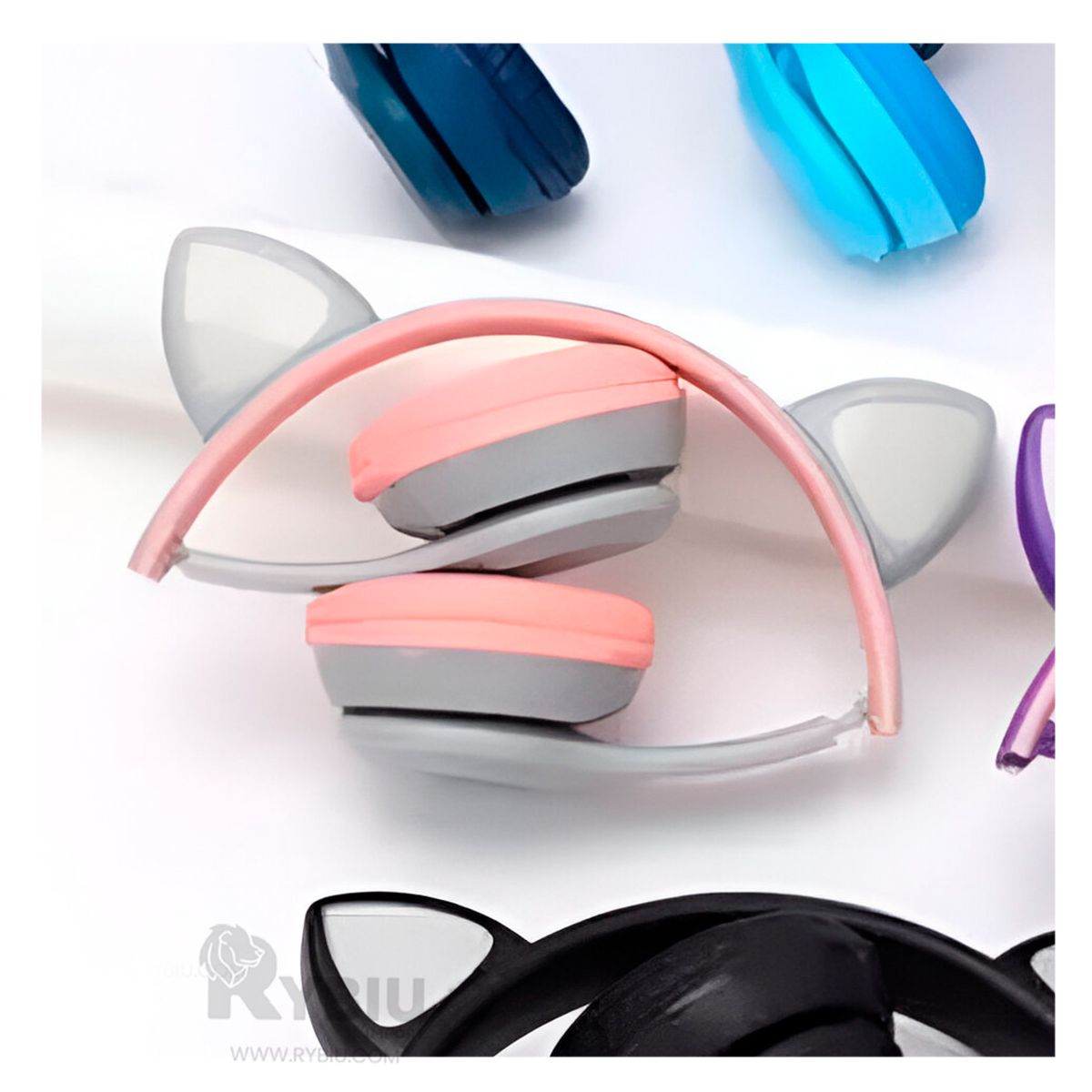 RYBIU IMPORT - Orejeras Funcional para Musica Plomo Y+Banderitas Adhesivas