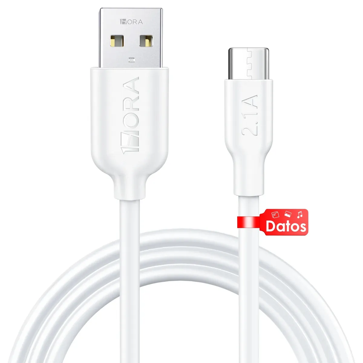 GENERICO - CABLE  USB TIPO C - BLANCO 1 M