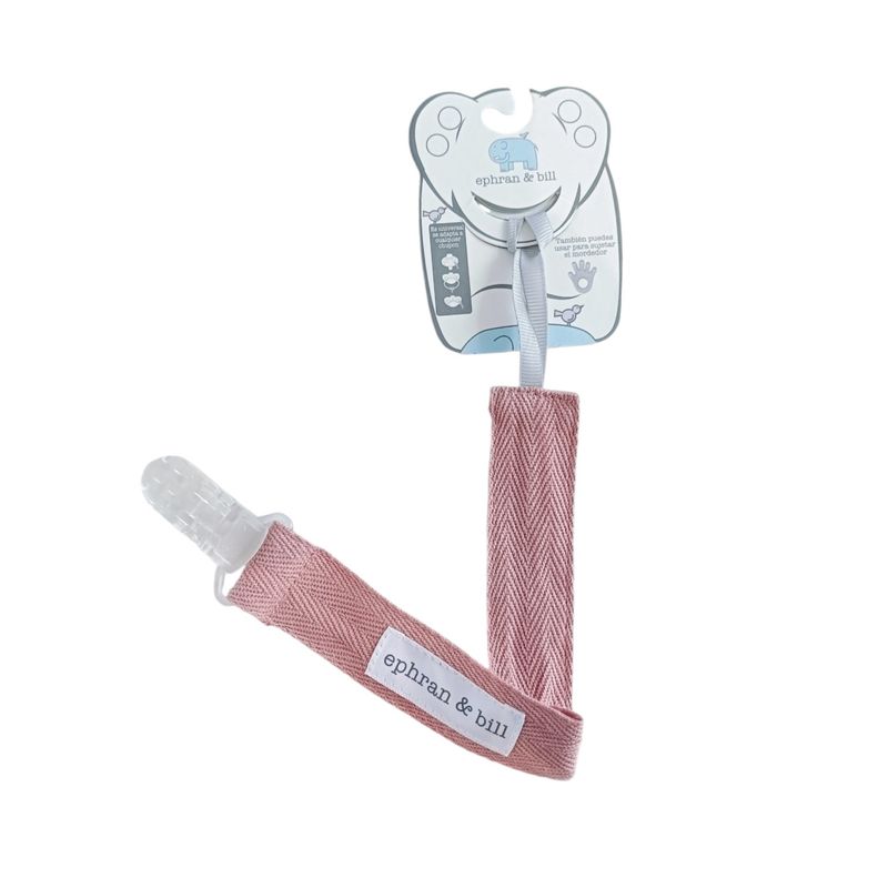 EPHRAN & BILL - Clip Sujetador de chupón  Palo Rosa Algodón