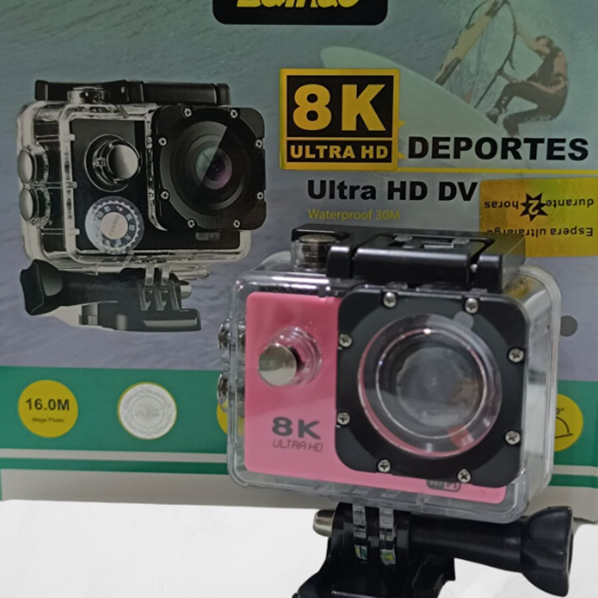 GENERICO - CAMARA DEPORTIVA ULTRA HD 8K PARA MOTO - COLOR ROSADO