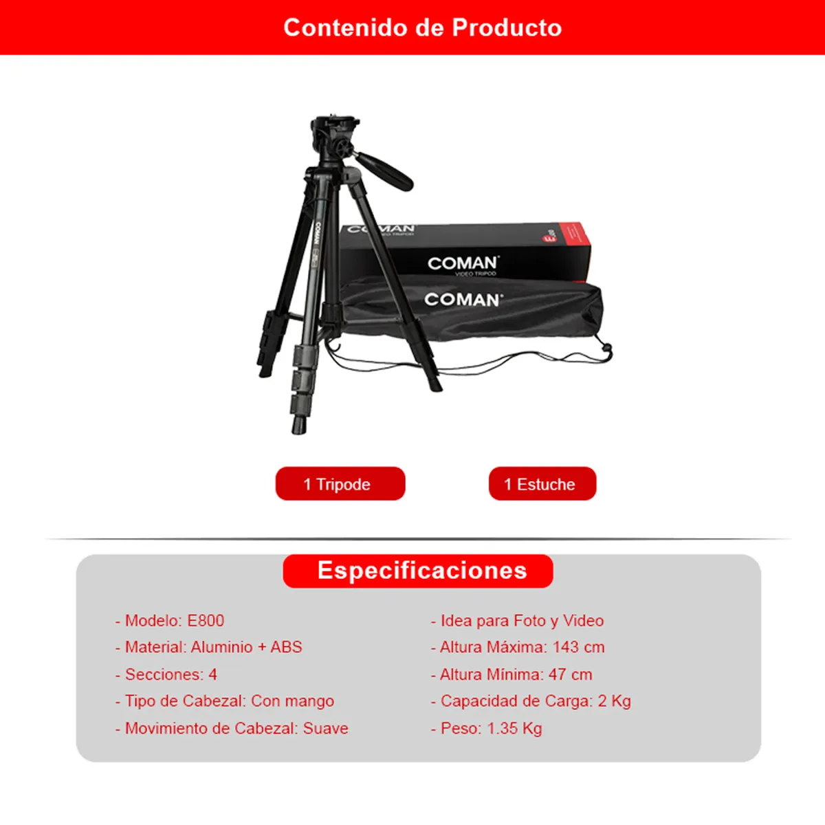 GENERICO - Tripode Coman E800 - FB