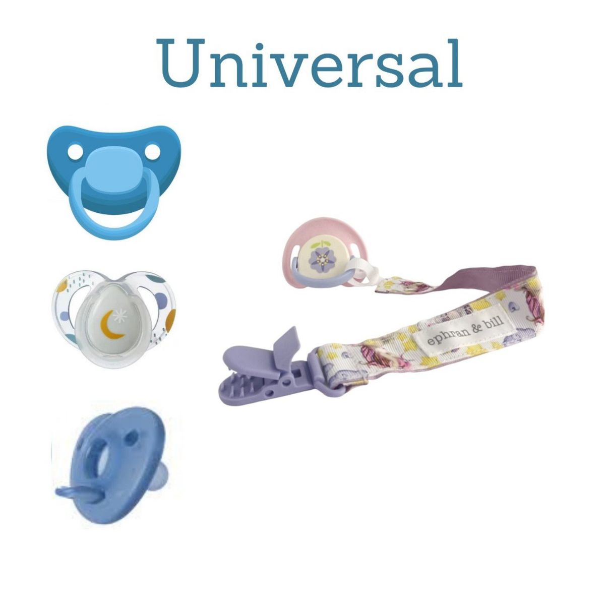 EPHRAN & BILL - Clip Sujetador de chupón Tejida crema