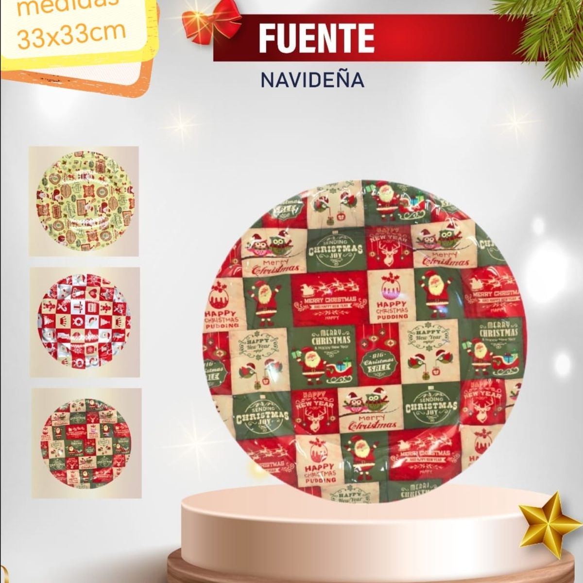 GENERICO - Bandeja navideña Diseños variados - UNIDAD