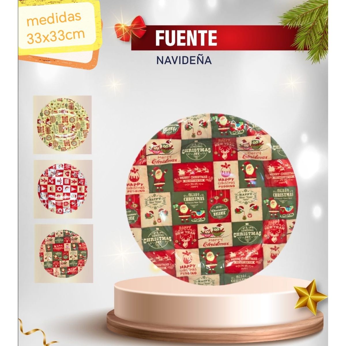 GENERICO - Bandeja navideña Diseños variados - UNIDAD