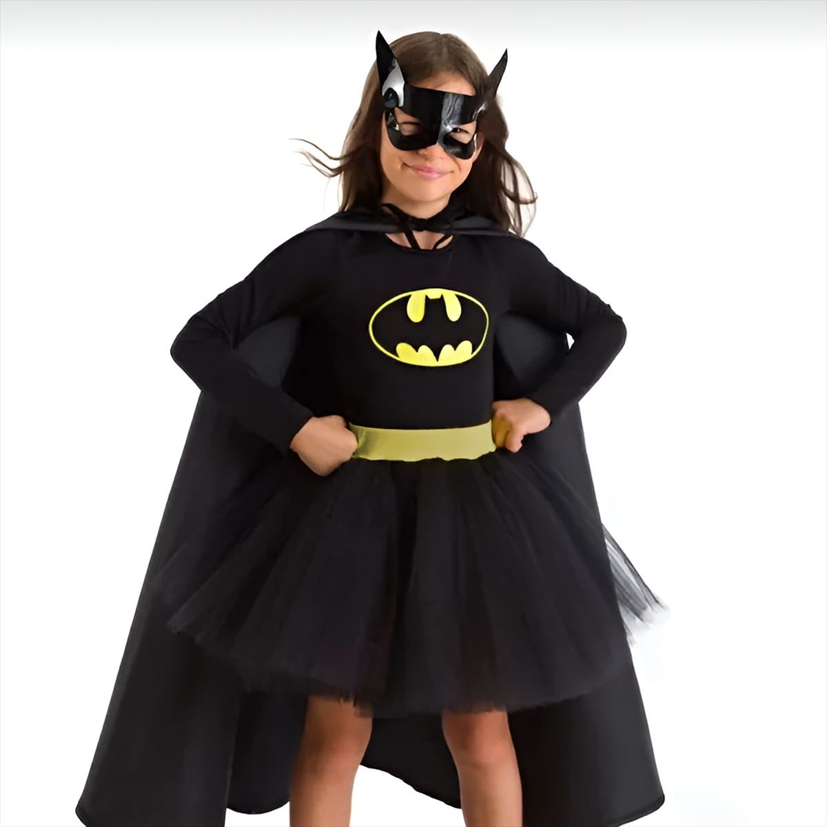 GENERICO - Disfraz Batichica Niña Con Capa Halloween