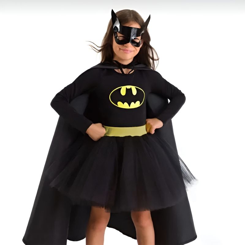 GENERICO - Disfraz Batichica Niña Con Capa Halloween