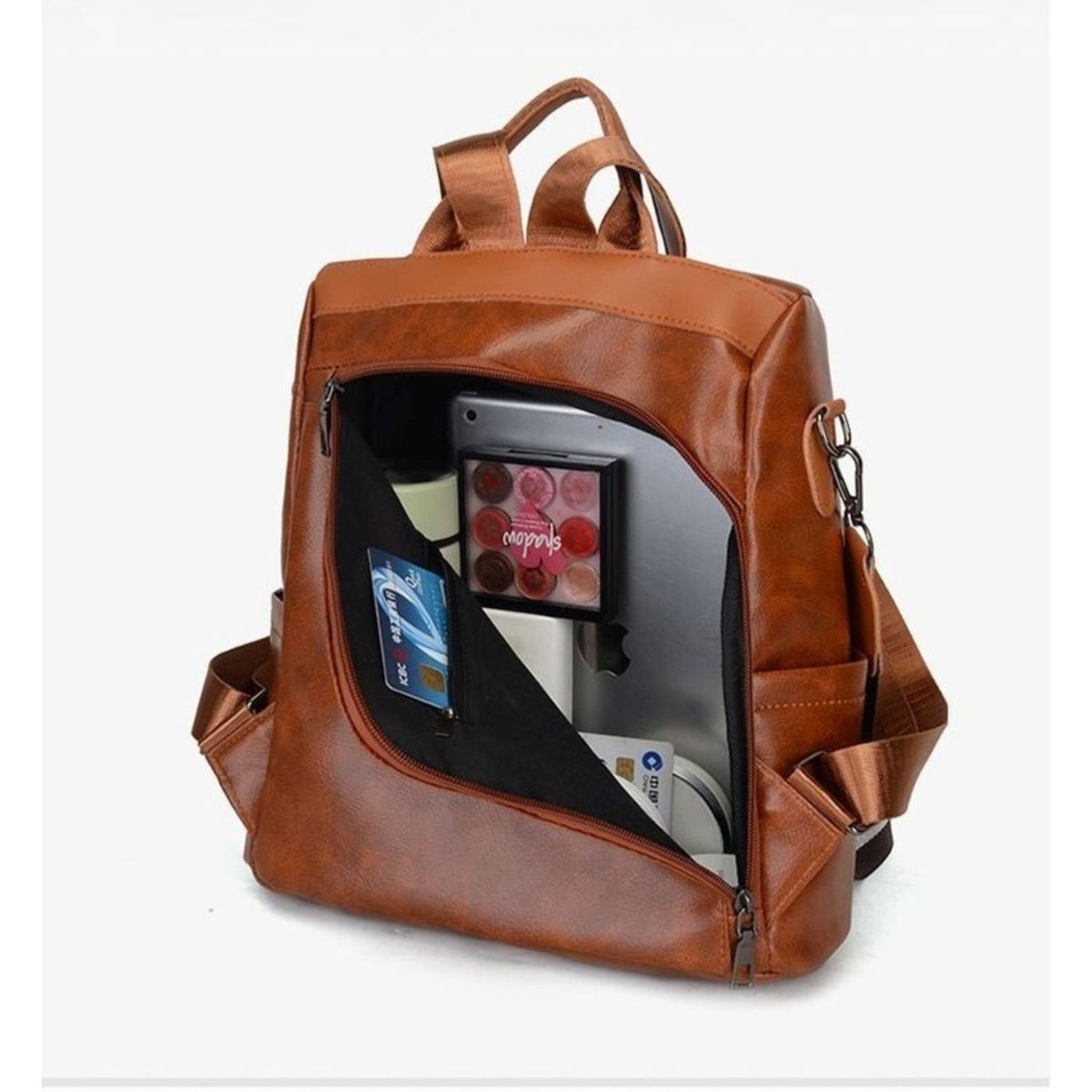 GENERICO - Mochila Antirrobo Mujer Bolso Morral Moda Cartera Impermeable Marrón