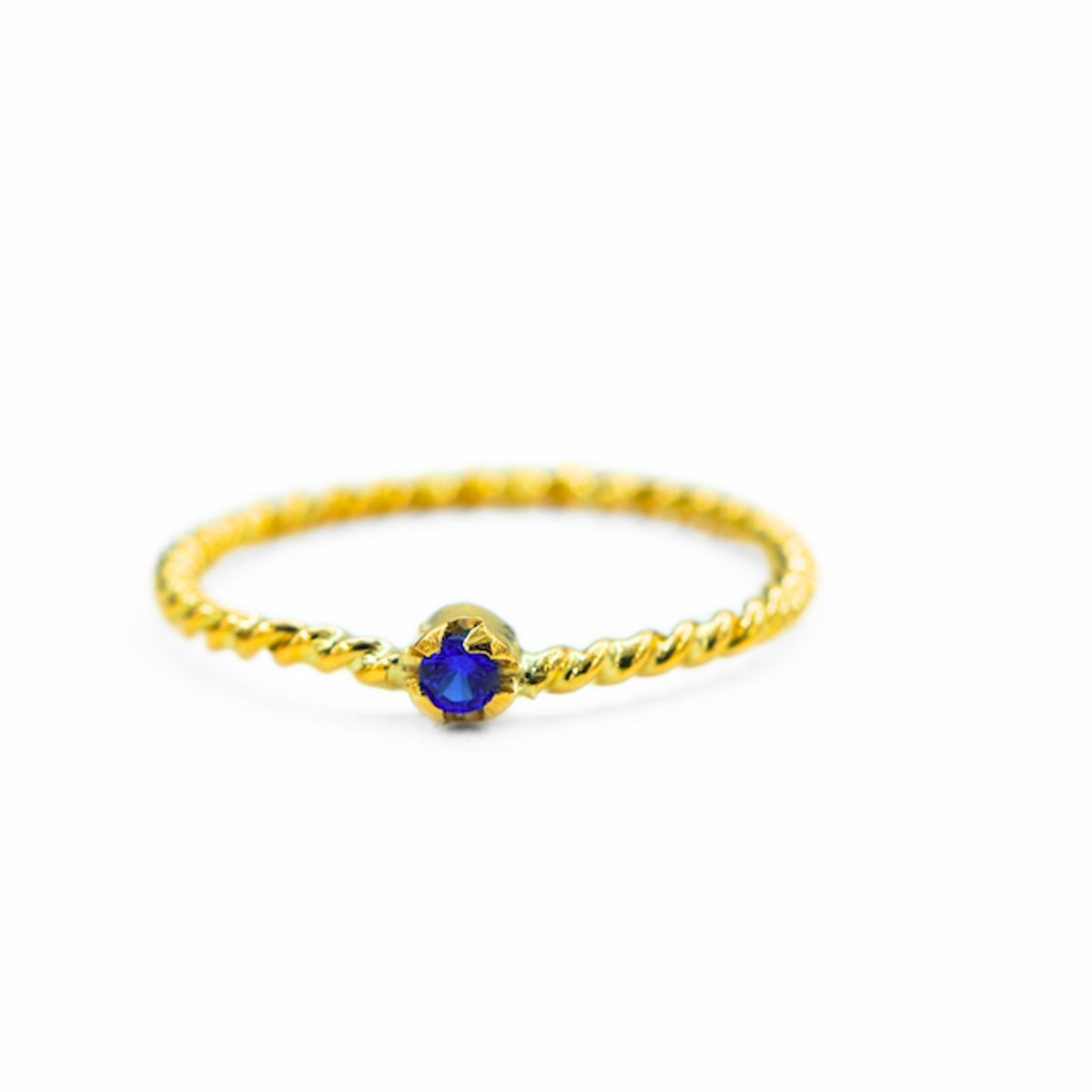 GENERICO - ANILLO DE ORO 18K CON PIEDRA  AZUL