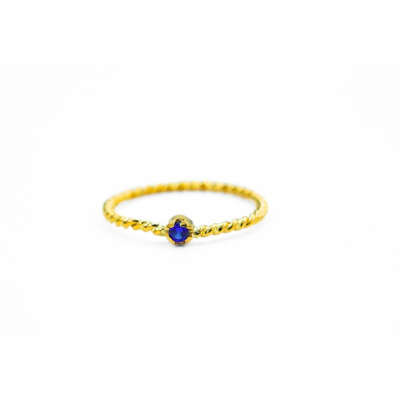 GENERICO - ANILLO DE ORO 18K CON PIEDRA  AZUL