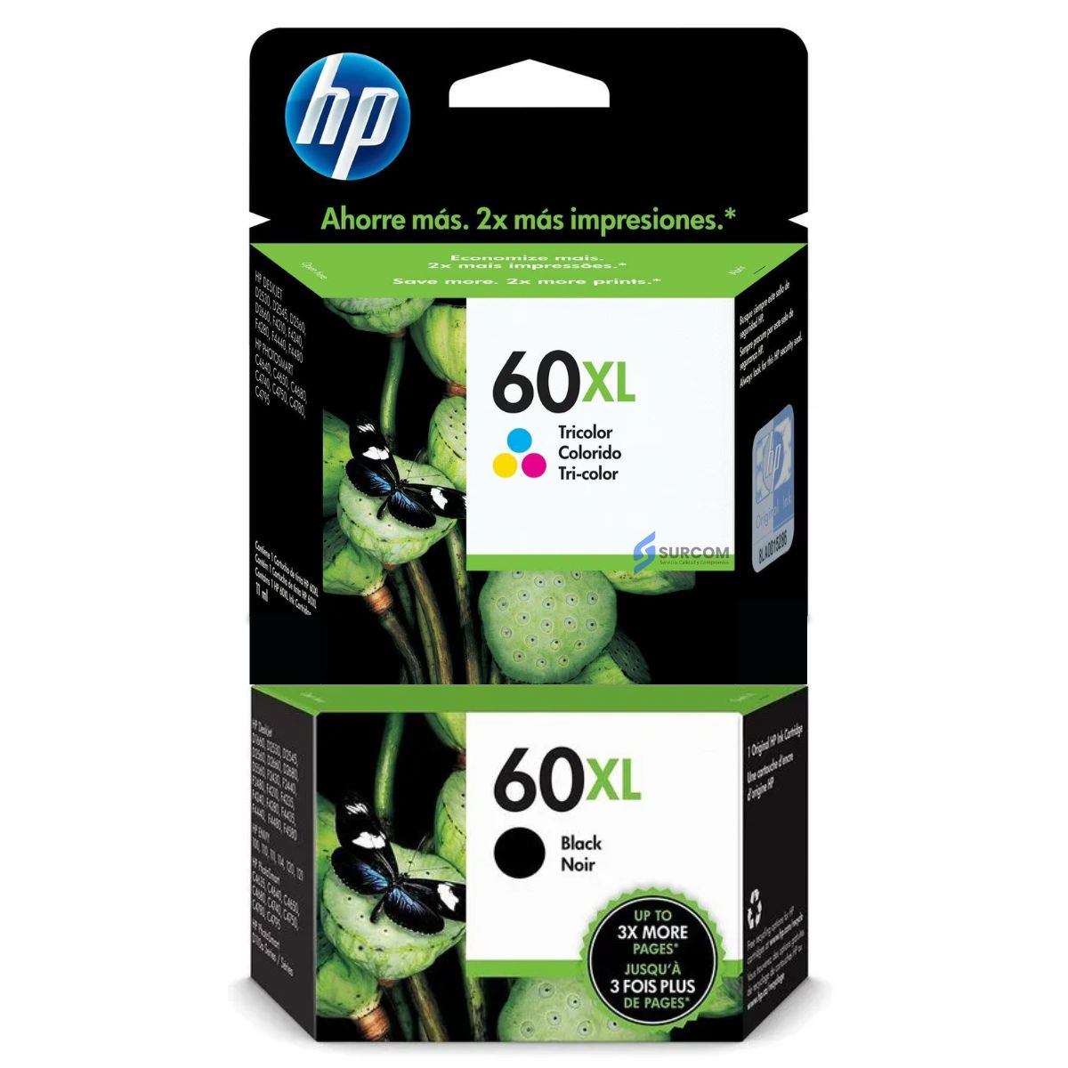 HP - Kit Tinta HP 60XL Negro Tricolor