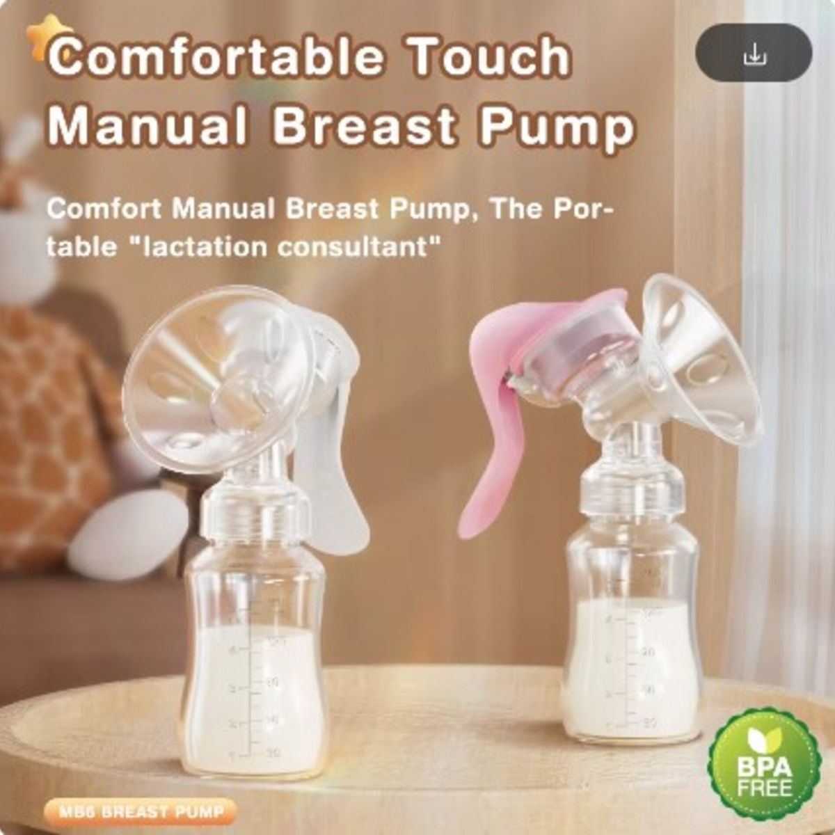 GENERICO - Extractor de leche Manual, 2 en 1 Practico y Portátil