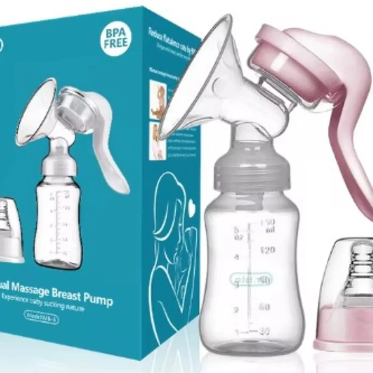 GENERICO - Extractor de leche Manual, 2 en 1 Practico y Portátil